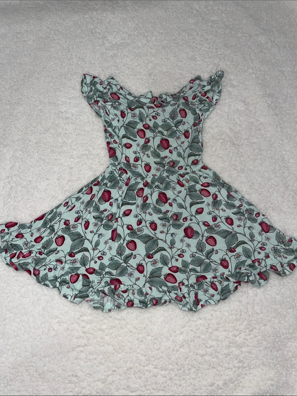 Posh Peanut Strawberry Flutter Sleeve/Tie Back Dress
